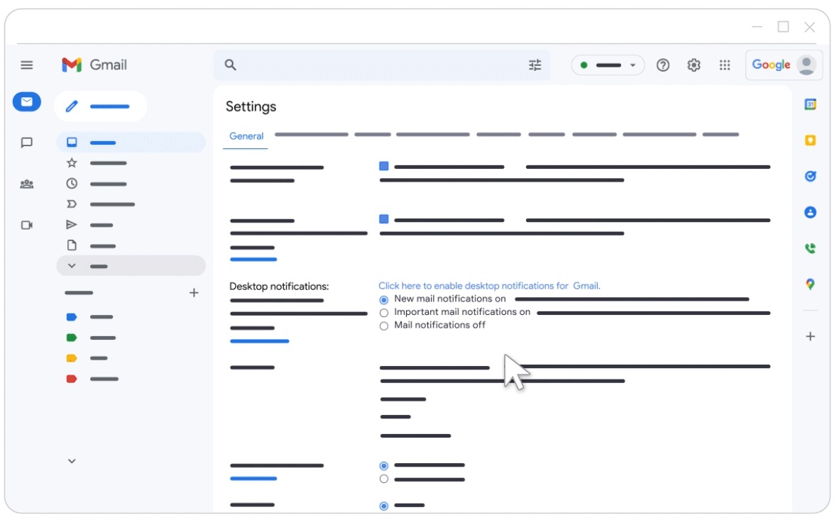 Gmail notification sounds setting